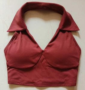 Collared Halter Top