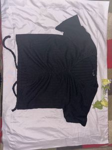 Black Tie-Detail Top