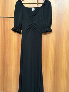 Elegant Black Puff Sleeve Dress