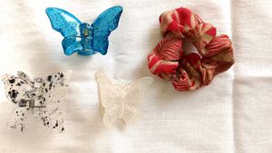 3 butterfly hair clutchures