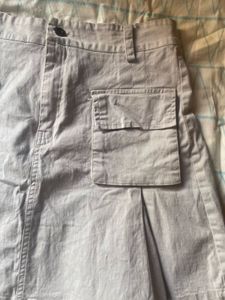 Light Grey Cargo Pleated Mini Skirt