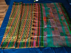 Dark green paithani saree