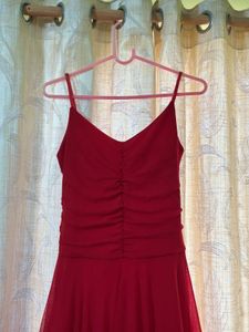Red Asymmetrical Hem Dress