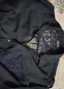 Sheer Black Lace Accent Blouse