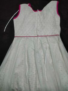 Anarkali Suit With Uppercoat Net Cotton Fabric