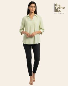 Medium Vero Moda Green V-Neck Top | Free Delivery