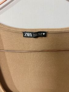 Zara Beige Bodycon Midi Dress