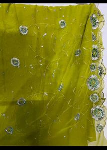 lime green saree💚