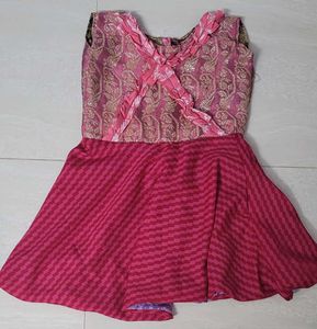 Pink & Gold Brocade Dress