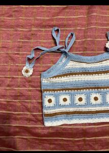 Crochet Daisy Tie Tank Top
