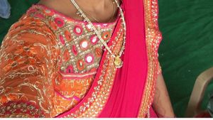 Pink &amp; Gold Half Saree