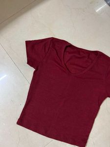 V Neck Crop Top