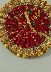Red &amp; Gold Embroidered Dress