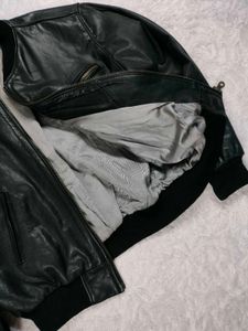 bomber leather jacket heavy