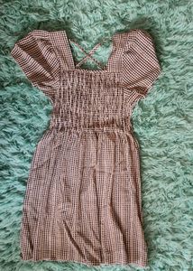 Gingham Smocked Mini Dress