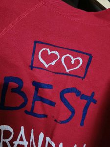 Women Red printed Cotton Sweatshirt