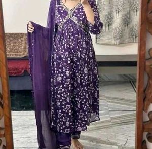 New Purple Kurta Set with Duppatta 💜