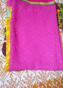Elegant Pink &amp; Yellow Saree