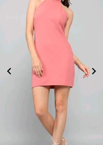 Coral Halter Bodycon Dress