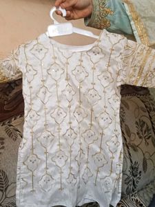 Embroidered White & Gold Top