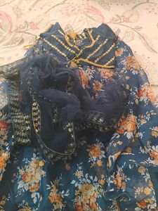 Floral Print Lhenga Choli Set