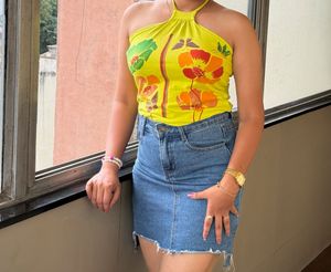 Floral Print Halter Top