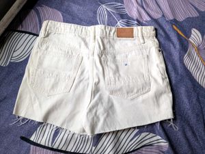 Zara White Denim Shorts