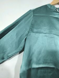 Tokyo Talkies Sea Green Satin Top ( Women)