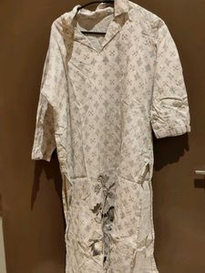 Floral Embroidered Cotton Suit