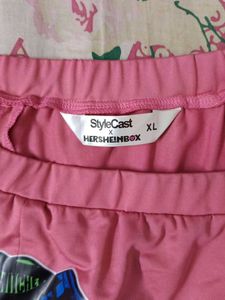 Pink Graphic Print Skirt