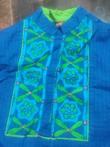 Blue Embroidered Kurta