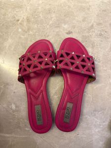 Rosso Brunello Pink Studded Flats