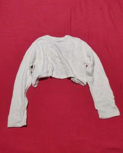 American Princess White Floral Bolero Cardigan