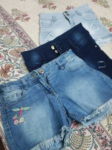Denim Shorts Pack Of 3 (6-8 Years Girls)