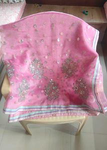 Pink Embellished saree