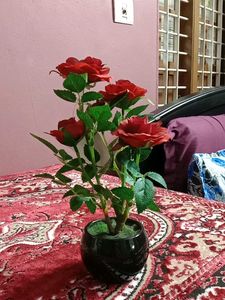 Red Roses Artificial Plant