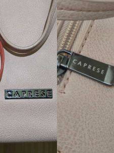 Caprese Peach-Coloured Solid Handheld Bag