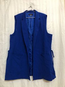 Nine West Blue Front Open Vest