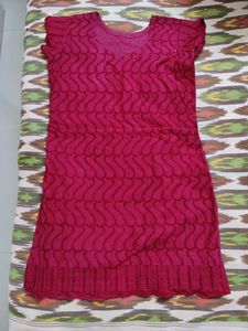 Maroon Chikankari Kurti