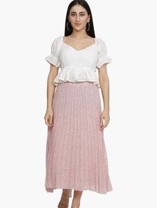 Pink Pleated Skirt