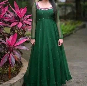 Georget Neck Embroidery Anarkali Sut With Dupata