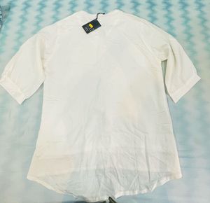 White Embroidered Tunic Top