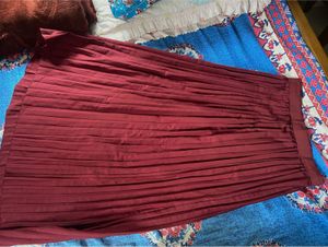 Burgundy Pleated Skirt
