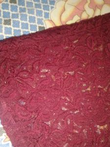 Maroon Net Top