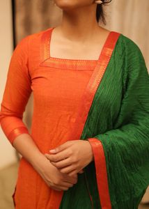 Orange &amp; Green Salwar Kameez set