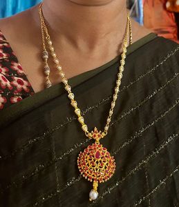 Pearl Chain Set With Earrings