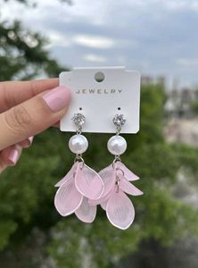 Blue Flower Drop Earrings