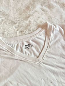MAX White V-Neck T-Shirt