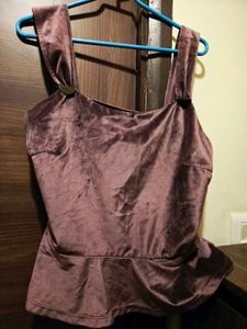 KAZO Peplum Style Velvet Top