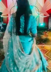 Lehenga Choli With Golden Embroidery Dupptta💙💚